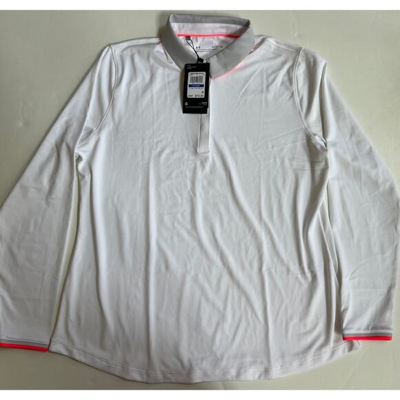 Under Armour Tops - Under Armour Women's Zinger Long Sleeve Polo White/Halo Gray Size XL NWT